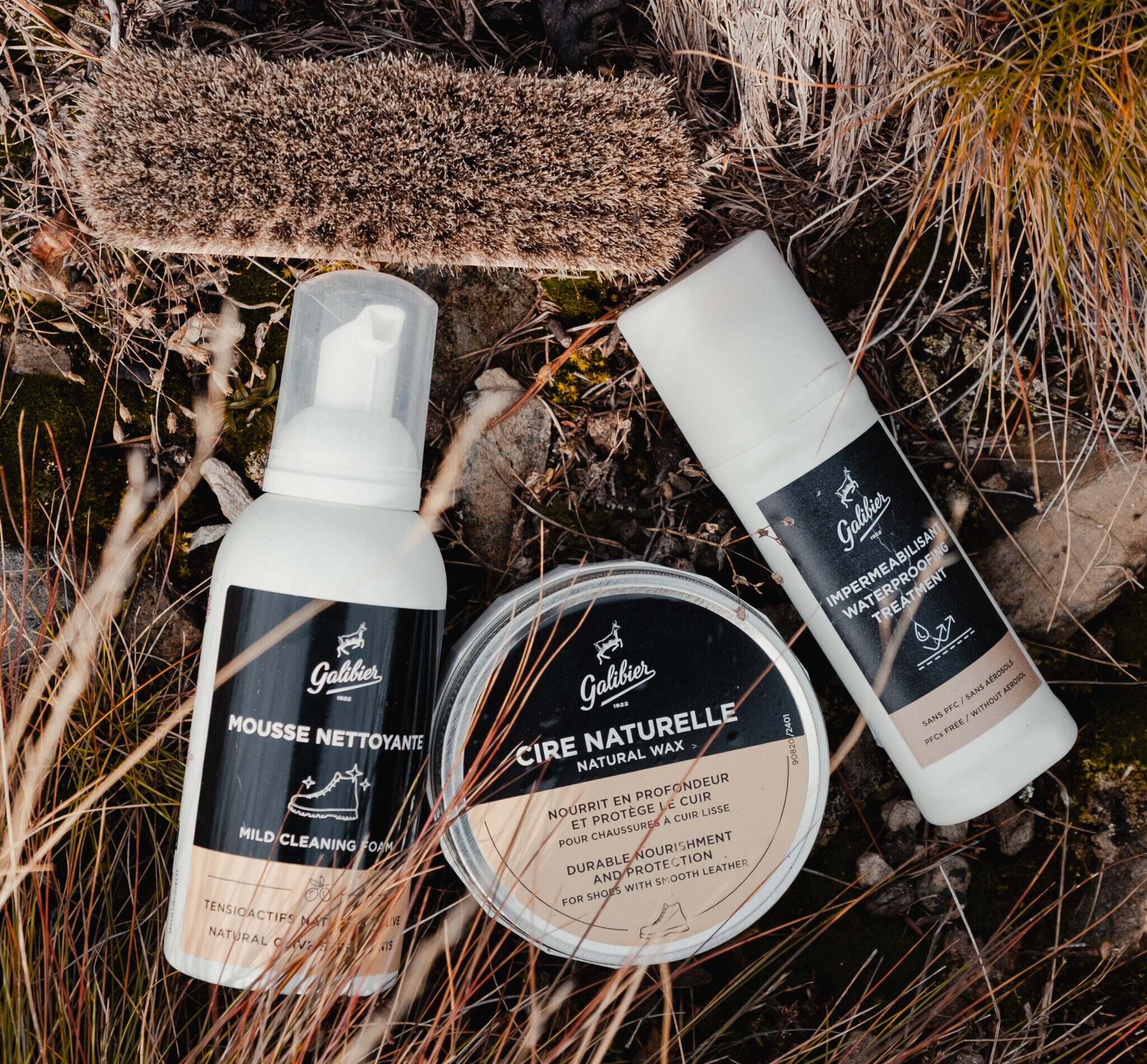 Produits d'entretien d’une chaussure Galibier