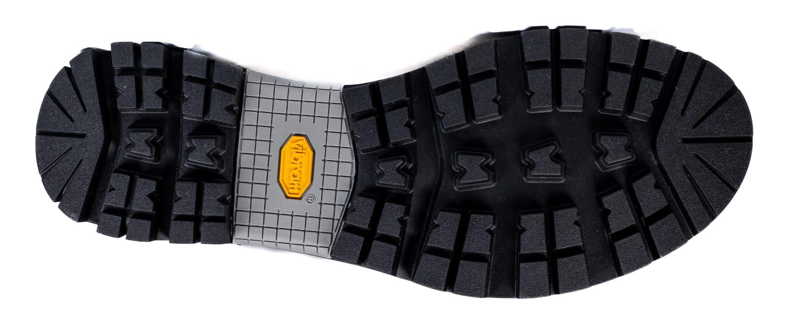 Détail technique d'une semelle Vibram Galibier montrant la coque Durastep et l'amorti SpringLug.