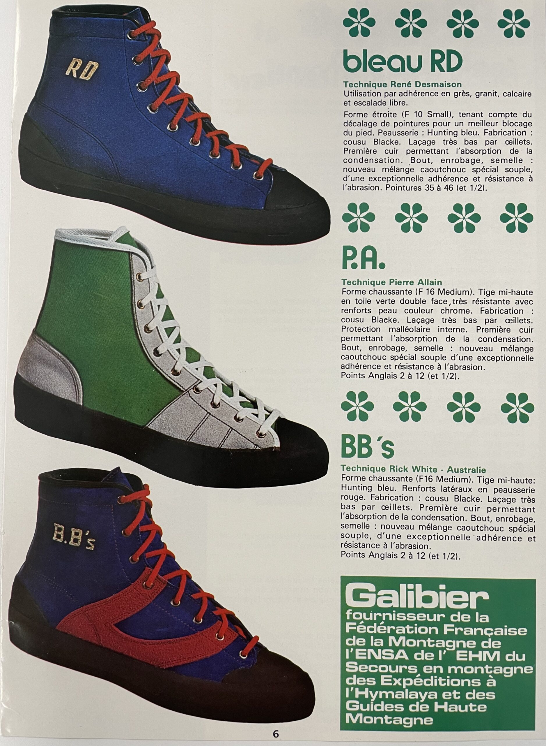 Historical Galibier Varappe climbing shoes